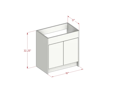 Two Door Vanity with Fixed Panel