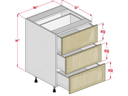 Base Three Equal Drawers