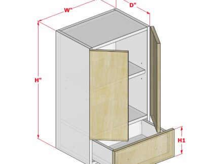 Upper Two Doors One Drawer