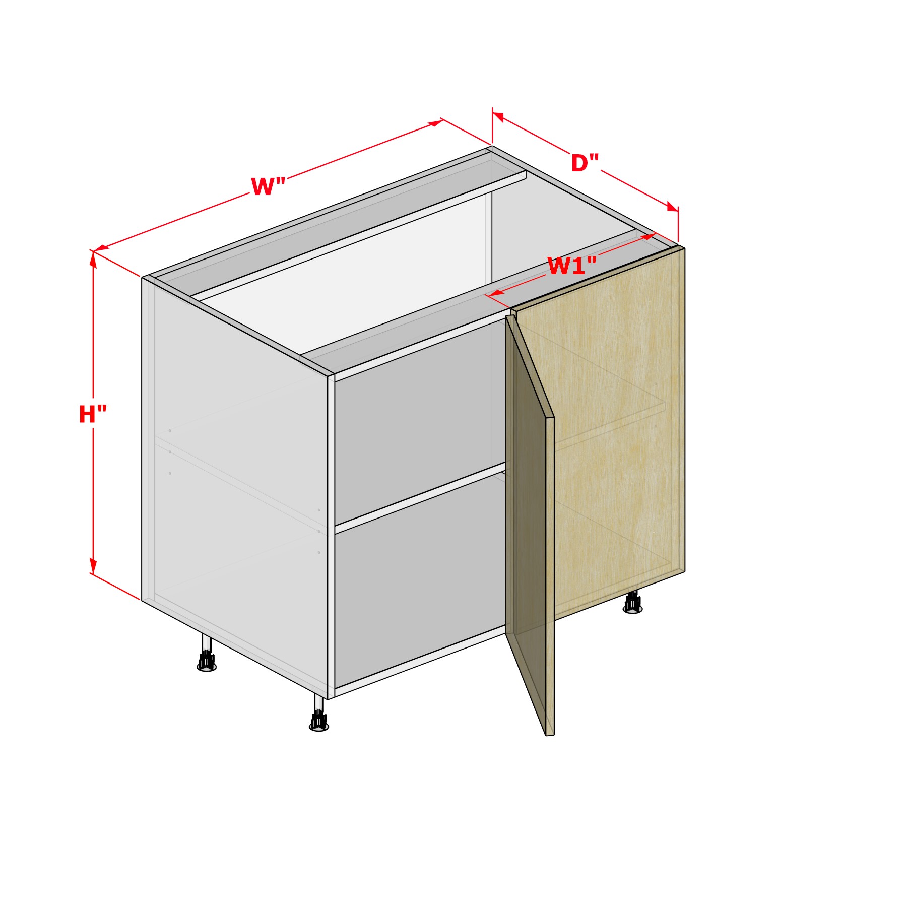 rti_cabinet_BBR1D Base Blind Cabinet - Right Panel - 1 Door - Image 1